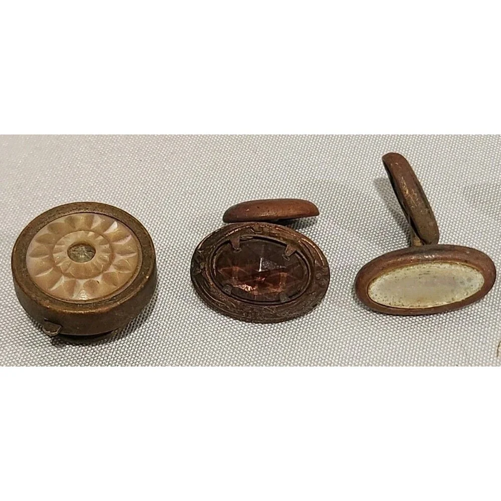 Lot Of Assorted Vintage Metal Cufflinks 10 Pieces
